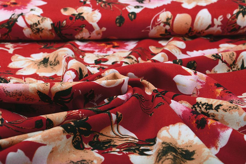 100% Viscose Isha Red