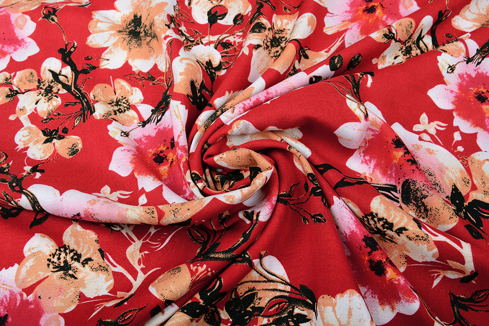 100% Viscose Isha Red