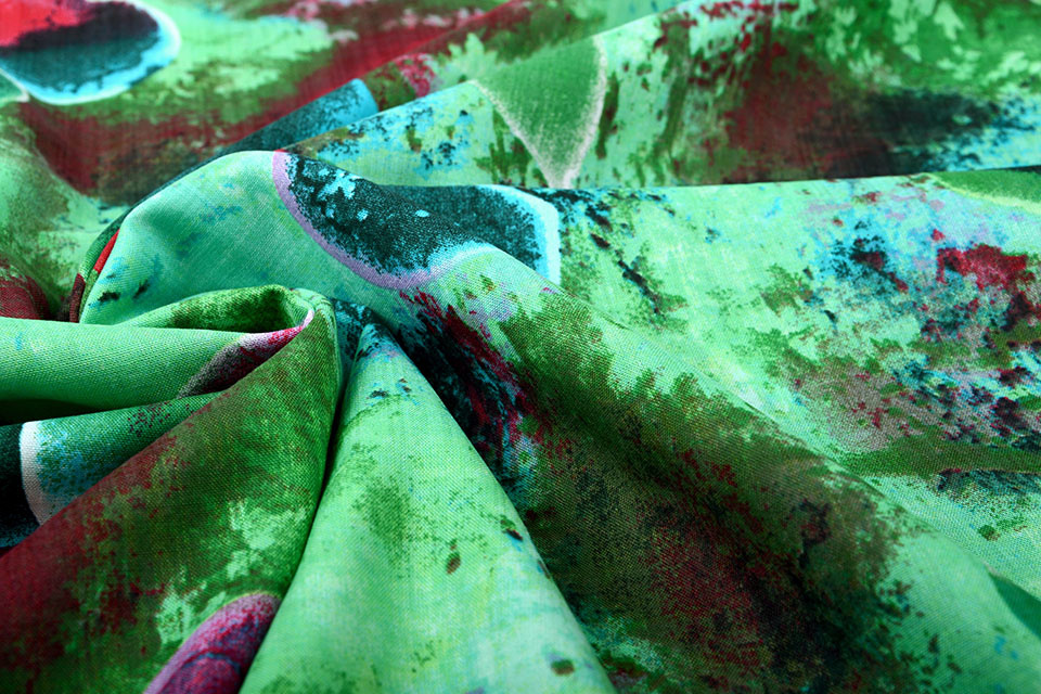 Cotton Viscose Djamboe Green