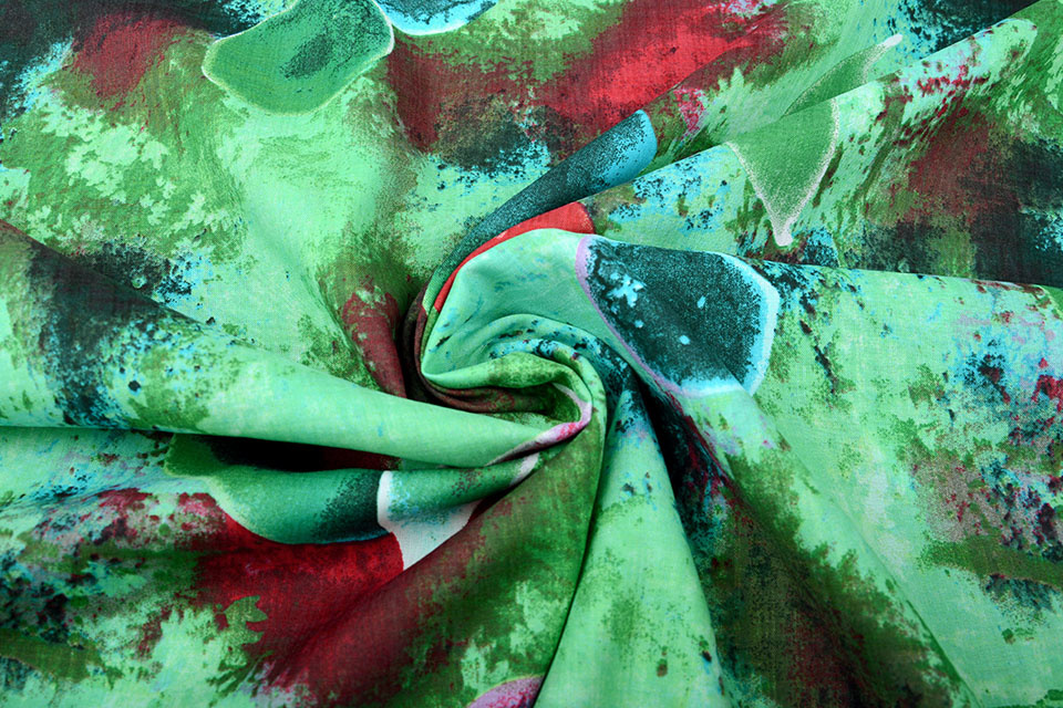 Cotton Viscose Djamboe Green