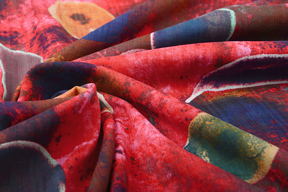 Cotton Viscose Djamboe Red
