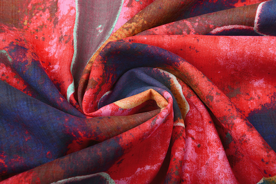 Cotton Viscose Djamboe Red