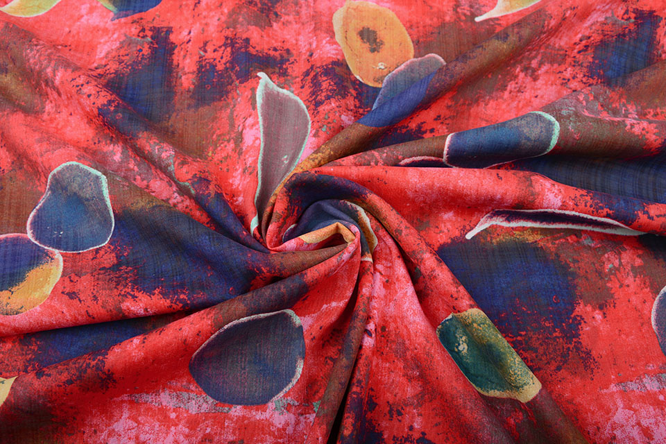 Cotton Viscose Djamboe Red