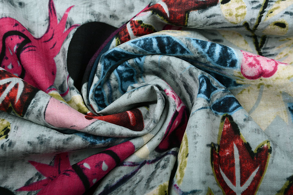 Katoen Viscose Khanoon Grijs