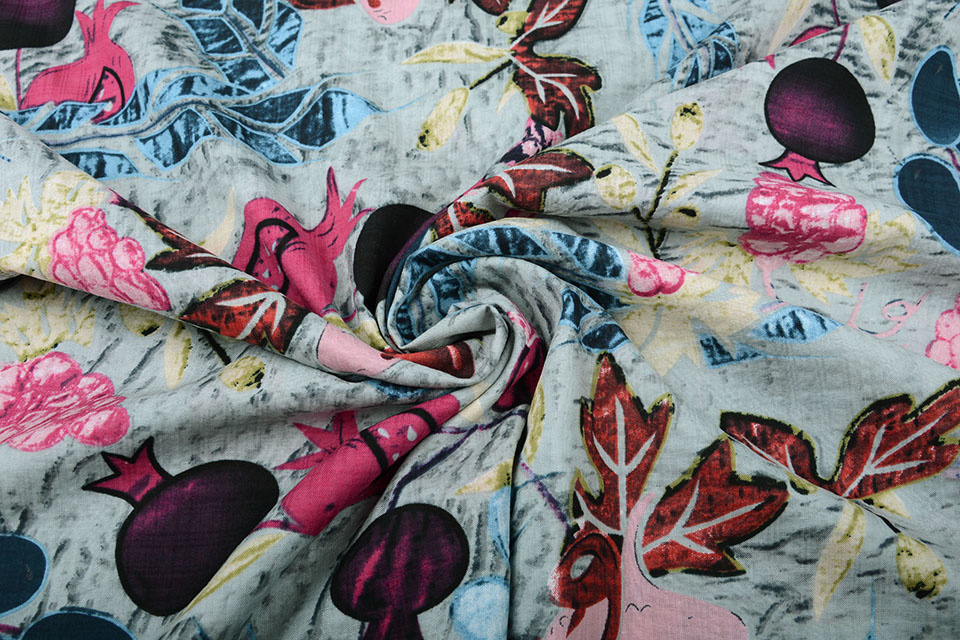 Katoen Viscose Khanoon Grijs