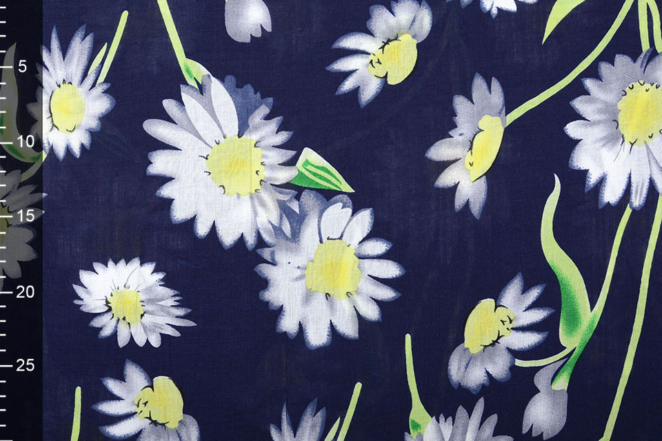 Cotton Viscose Cataleya Navy Blue
