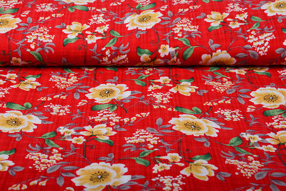 Cotton Viscose Amara Red