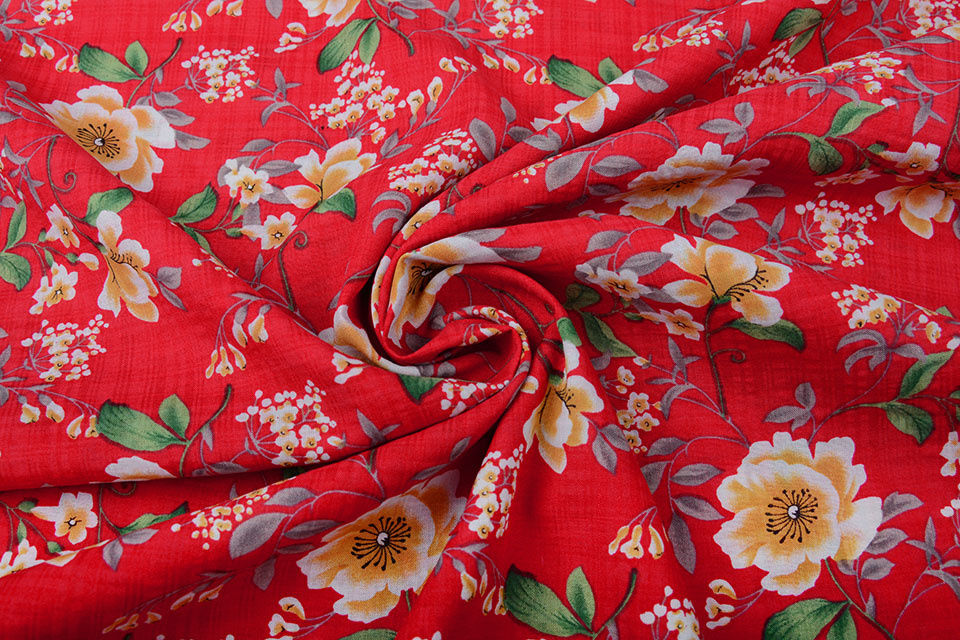 Cotton Viscose Amara Red