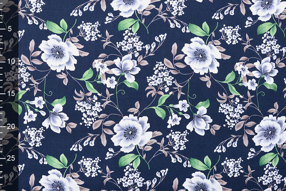 Cotton Viscose Amara Navy Blue