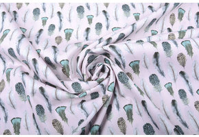 100% Digital Cotton  Gashina Feather Pink