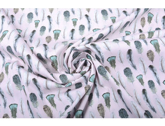 100% Digital Baumwolle Gashina Federn Rosa