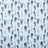 100% Digital Cotton Gashina Feather Blue