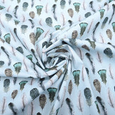 100% Digital Cotton Gashina Feather Blue