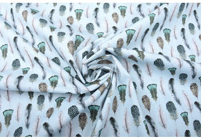 100% Digital Cotton  Gashina Feather Blue