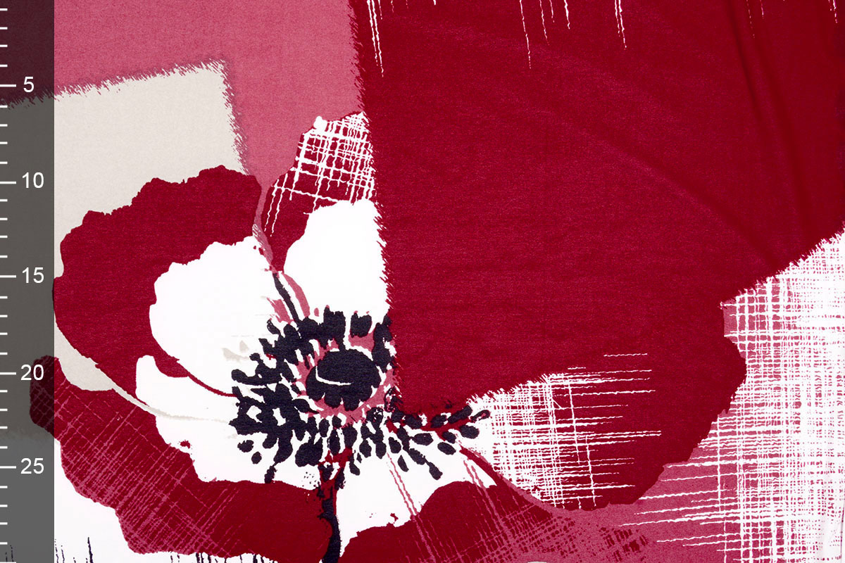 Panel Lycra Trikot Simmer Abstract Blüme Röt