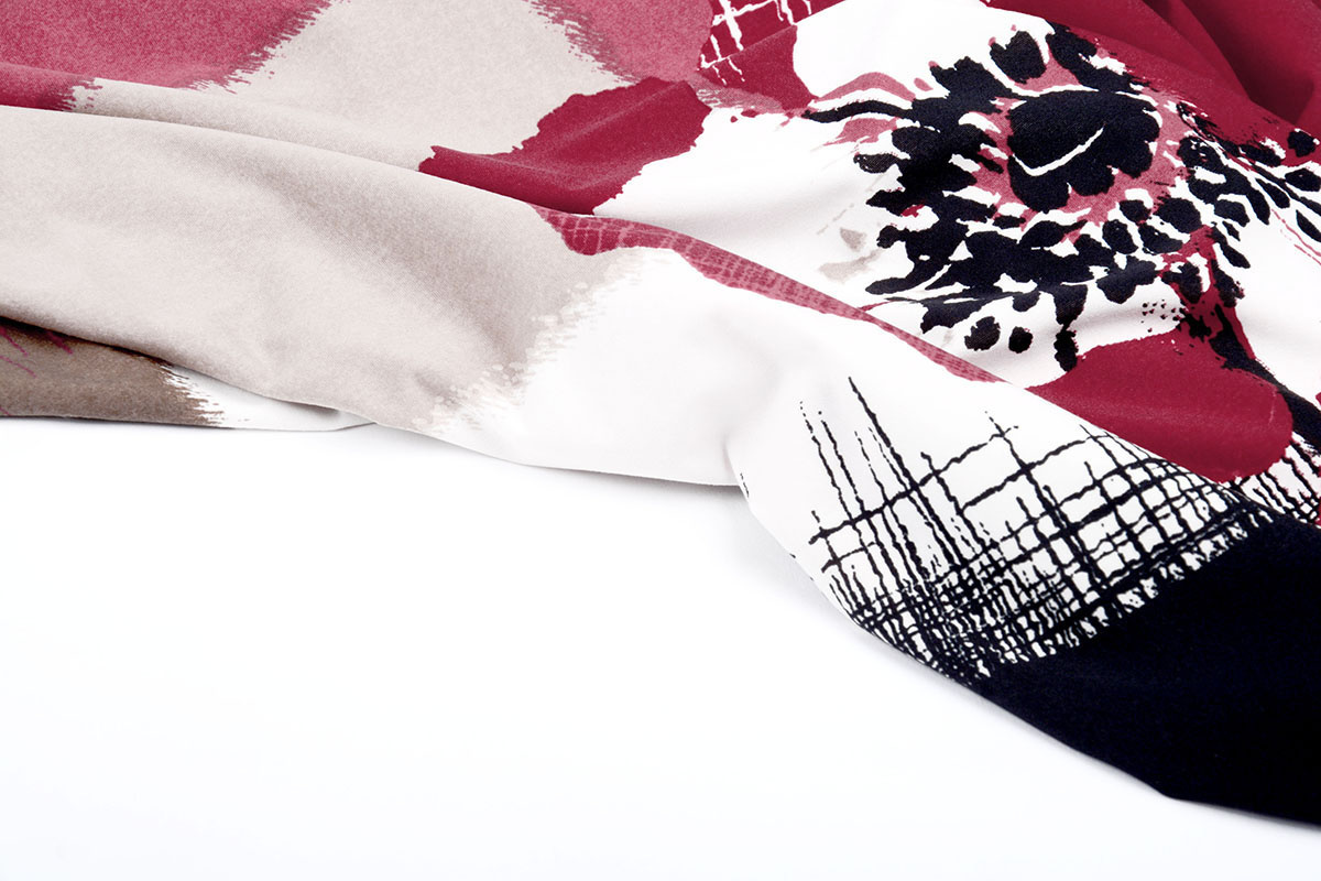 Panel Lycra Trikot Simmer Abstract Blüme Röt