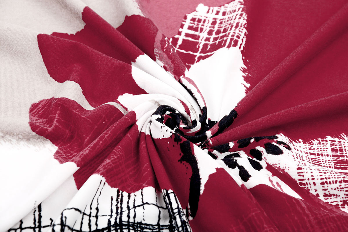 Panel Lycra Trikot Simmer Abstract Blüme Röt
