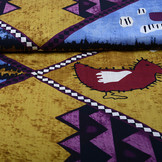 Batik Print  Ocher Blue Purple