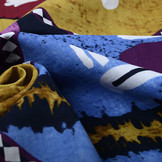 Batik Print  Oker Blauw Paars