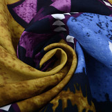 Batik Print  Ocher Blue Purple