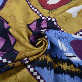 Batik Print  Oker Blauw Paars