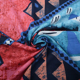 Batik Motiv Rot Blau