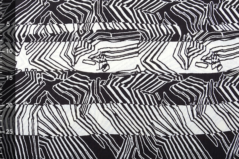 Cotton Viscose Zebra Black White