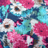 Katoen Viscose Waterlelie Roze Blauw