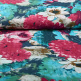 Cotton Viscose Water Lily Pink Blue