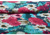 Cotton Viscose Water Lily Pink Blue
