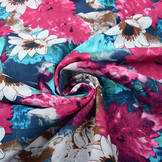 Cotton Viscose Water Lily Pink Blue