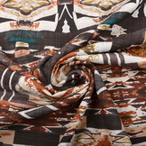 Katoen Viscose Kujundama Bruin