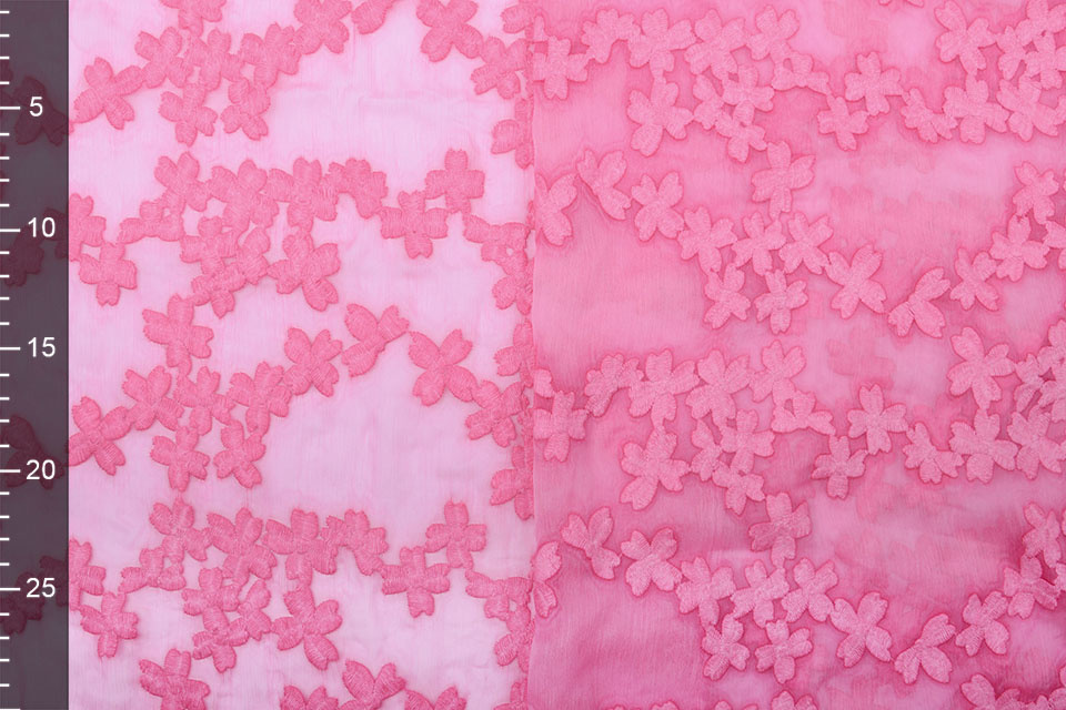 Geborduurd Chiffon Aurora Roze