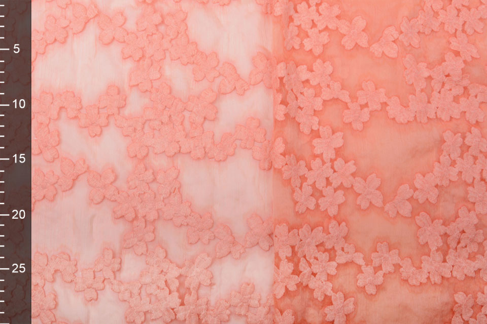 Bestickt Chiffon Aurora Pfirsich