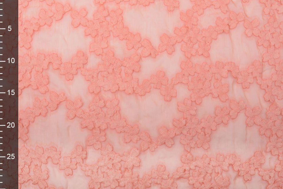Bestickt Chiffon Aurora Pfirsich