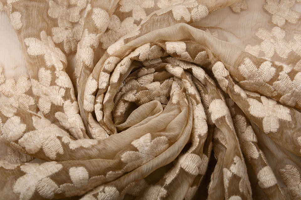 Embroidered Chiffon Aurora Sand