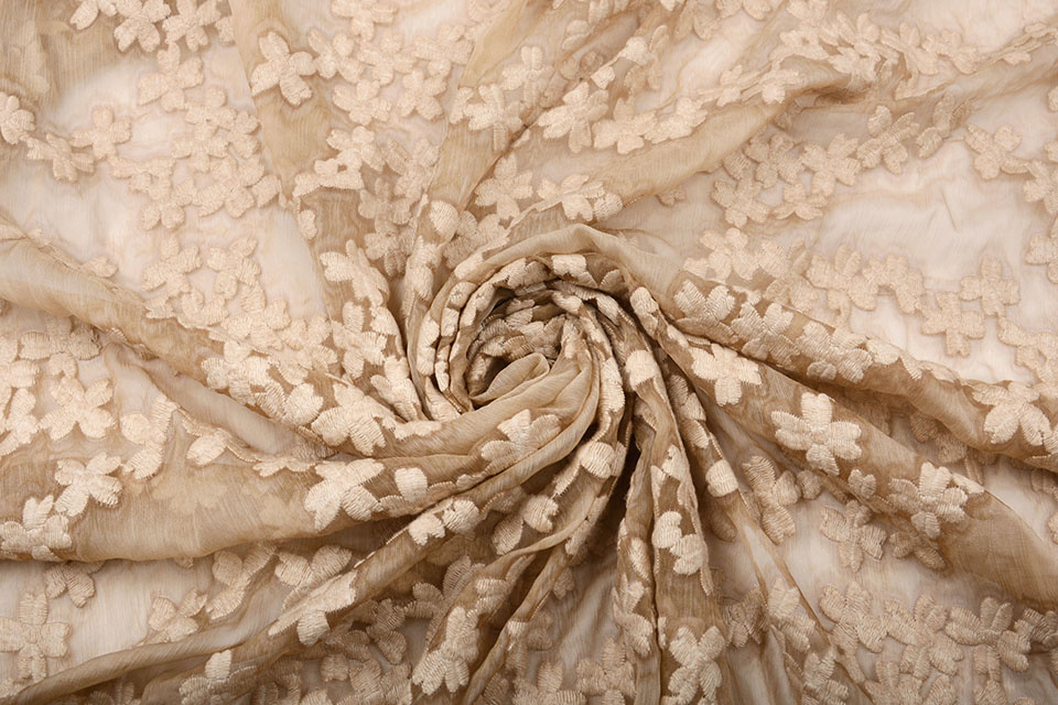 Embroidered Chiffon Aurora Sand