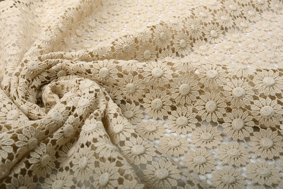 Gehäkelt Baumwolle Jaya Hell Beige