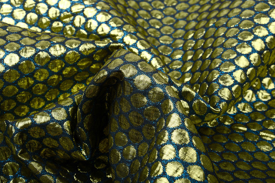 Brocade Large Dot Sea Green Gold