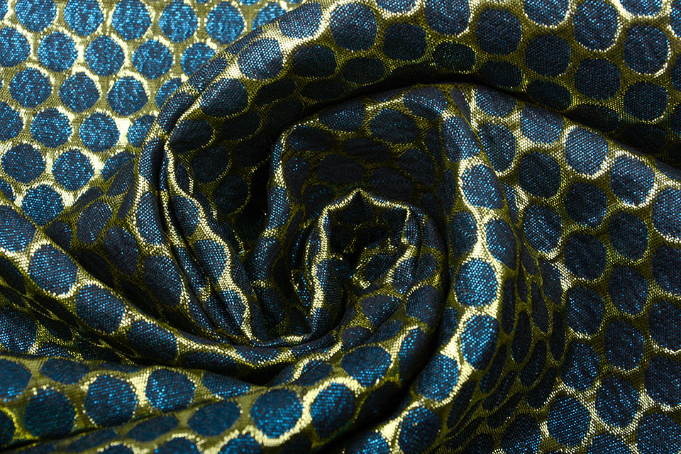 Brocade Large Dot Sea Green Gold