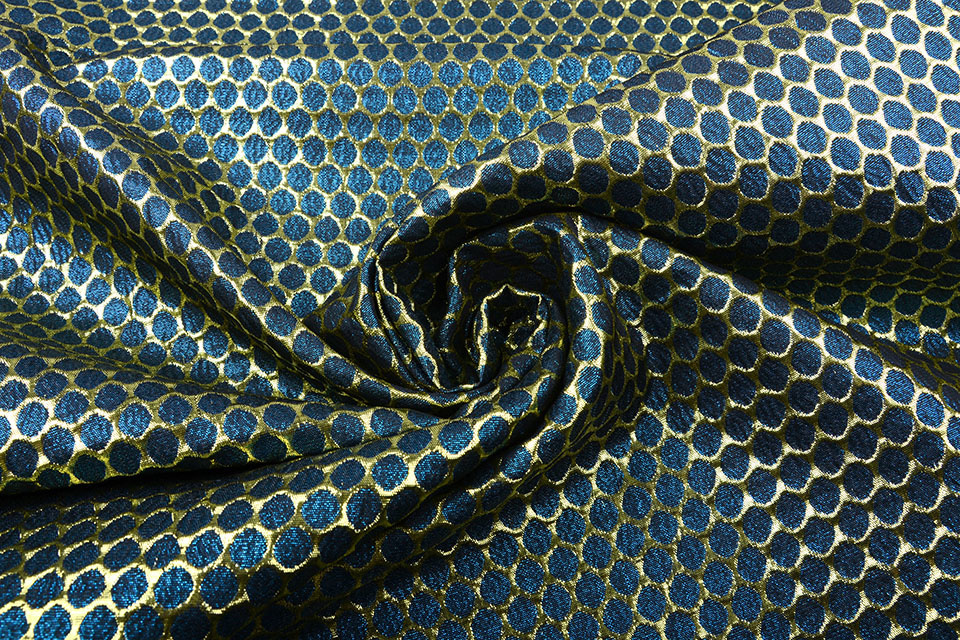 Brocade Large Dot Sea Green Gold