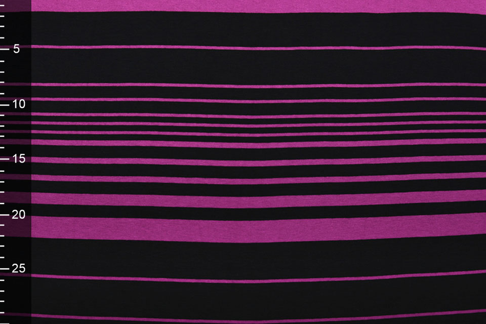 Viscose Jersey Variable Stripes Cyclaam Black