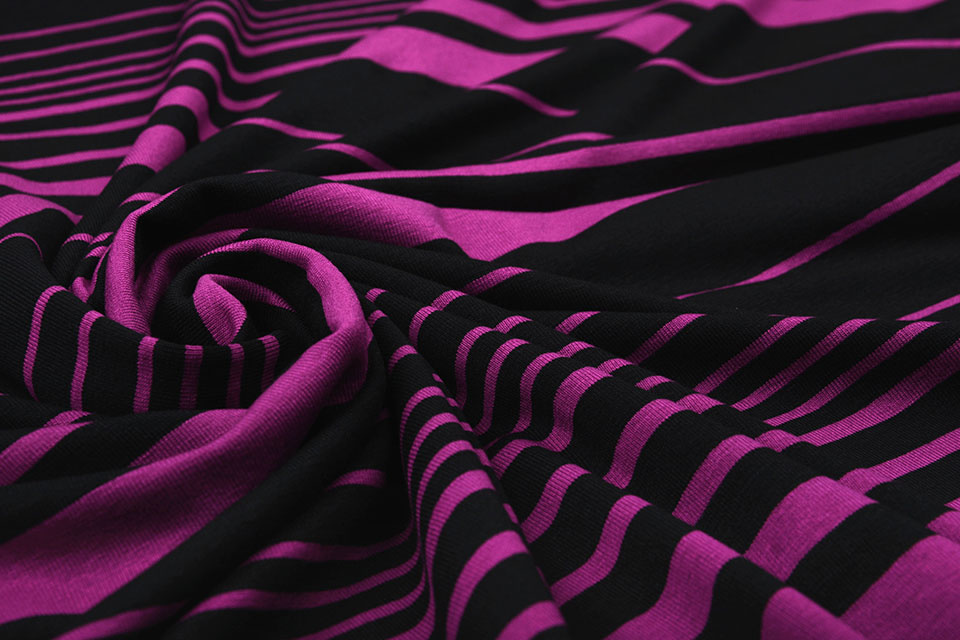 Viscose Jersey Variable Stripes Cyclaam Black