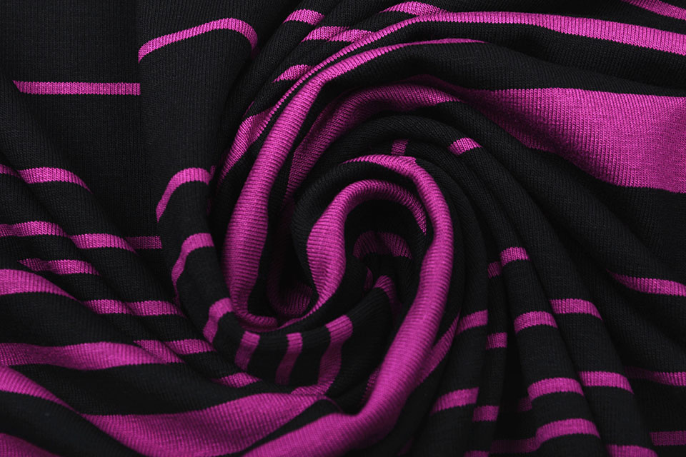 Viscose Jersey Variable Stripes Cyclaam Black