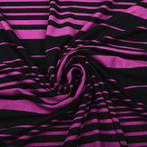 Viscose Jersey Variable  Stripes Cyclamen Black
