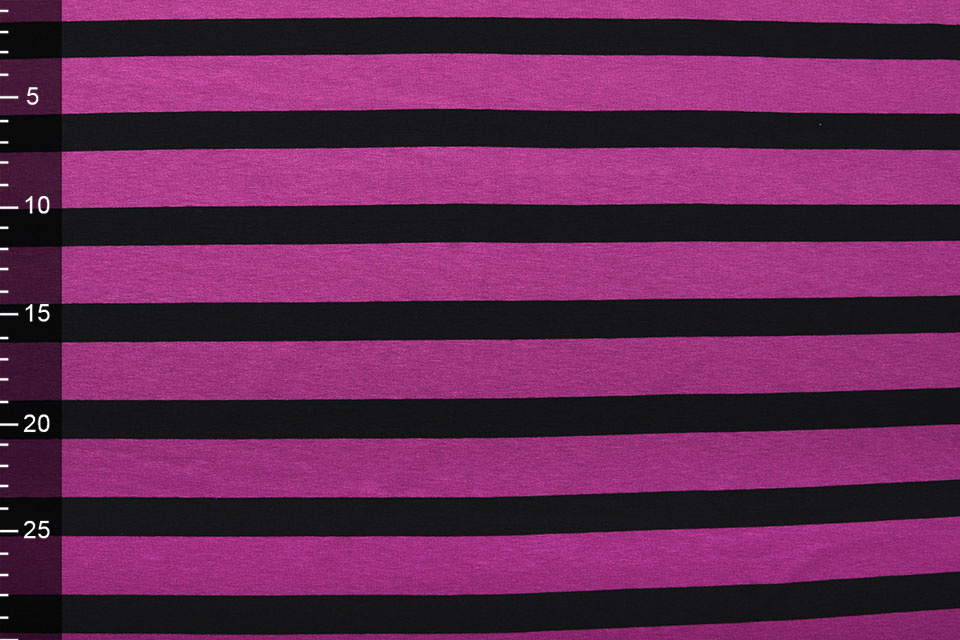 Viscose Jersey Wide Stripes Cyclaam Black