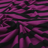 Viscose Jersey Wide Stripes Cyclamen Black