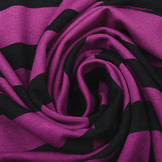 Viscose Jersey Brede Strepen Cyclaam Zwart