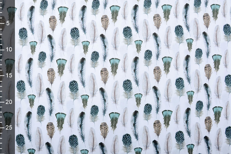 100% Digital Cotton Gashina Feather White