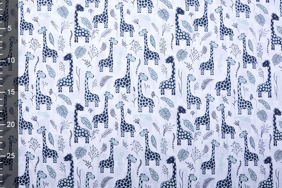 100% Digitaal Katoen Baby Giraffe Blauw